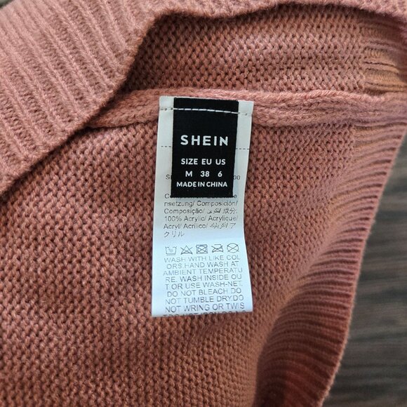 SHEIN 70s Style Rusted Rose-Colored Sweater Tank/Vest NWOT/SIZE M - Picture 3 of 4